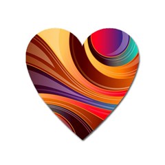 Abstract Colorful Background Wavy Heart Magnet