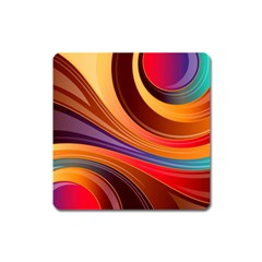 Abstract Colorful Background Wavy Square Magnet