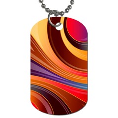 Abstract Colorful Background Wavy Dog Tag (One Side)