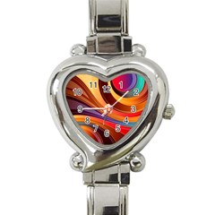 Abstract Colorful Background Wavy Heart Italian Charm Watch