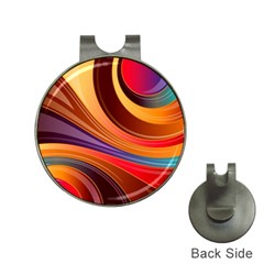 Abstract Colorful Background Wavy Hat Clips with Golf Markers