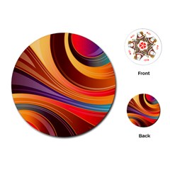 Abstract Colorful Background Wavy Playing Cards (Round) 