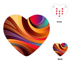 Abstract Colorful Background Wavy Playing Cards (Heart) 