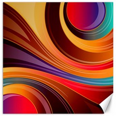 Abstract Colorful Background Wavy Canvas 12  x 12  