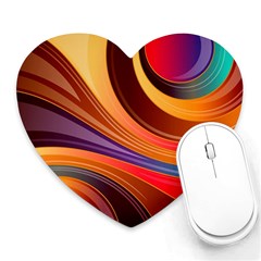 Abstract Colorful Background Wavy Heart Mousepads