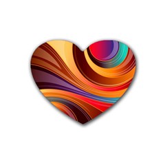 Abstract Colorful Background Wavy Heart Coaster (4 pack) 