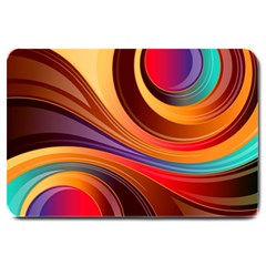 Abstract Colorful Background Wavy Large Doormat 