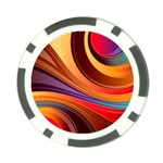 Abstract Colorful Background Wavy Poker Chip Card Guard Back