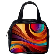 Abstract Colorful Background Wavy Classic Handbags (One Side)