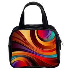 Abstract Colorful Background Wavy Classic Handbags (2 Sides)