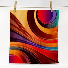 Abstract Colorful Background Wavy Face Towel