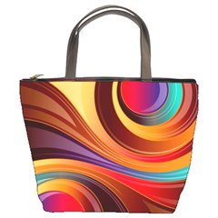 Abstract Colorful Background Wavy Bucket Bags