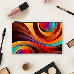 Abstract Colorful Background Wavy Cosmetic Bag (Medium) 