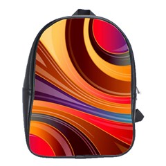 Abstract Colorful Background Wavy School Bag (Large)