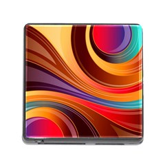 Abstract Colorful Background Wavy Memory Card Reader (Square)