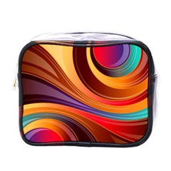 Abstract Colorful Background Wavy Mini Toiletries Bags