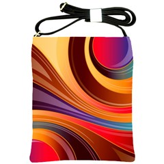 Abstract Colorful Background Wavy Shoulder Sling Bags