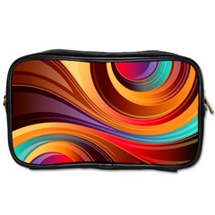 Abstract Colorful Background Wavy Toiletries Bags