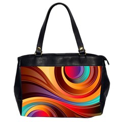 Abstract Colorful Background Wavy Office Handbags (2 Sides) 