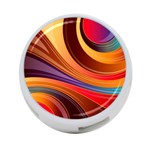 Abstract Colorful Background Wavy 4-Port USB Hub (One Side) Front