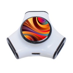 Abstract Colorful Background Wavy 3-Port USB Hub