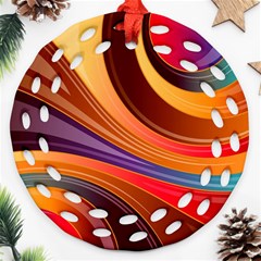 Abstract Colorful Background Wavy Ornament (Round Filigree)