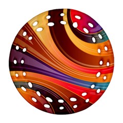 Abstract Colorful Background Wavy Round Filigree Ornament (Two Sides)