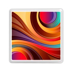 Abstract Colorful Background Wavy Memory Card Reader (Square) 