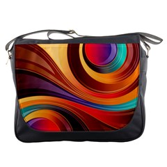 Abstract Colorful Background Wavy Messenger Bags