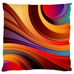 Abstract Colorful Background Wavy Large Cushion Case (one Side) by Nexatart