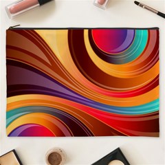 Abstract Colorful Background Wavy Cosmetic Bag (XXXL) 