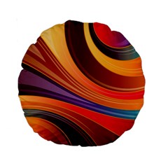 Abstract Colorful Background Wavy Standard 15  Premium Round Cushions