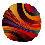 Abstract Colorful Background Wavy Large 18  Premium Round Cushions Front