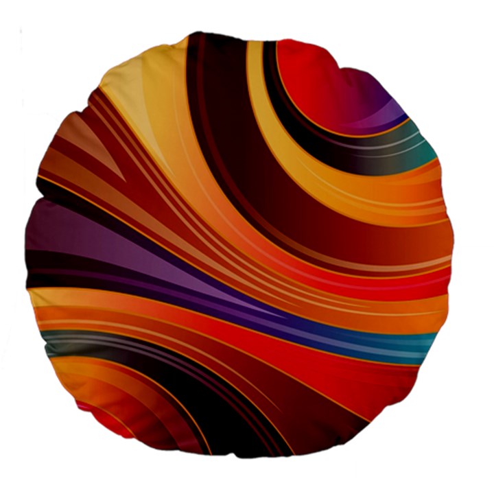 Abstract Colorful Background Wavy Large 18  Premium Round Cushions