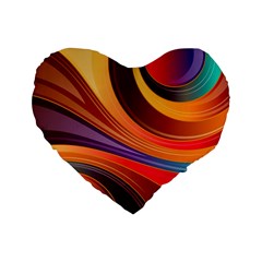 Abstract Colorful Background Wavy Standard 16  Premium Heart Shape Cushions