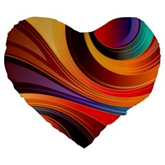 Abstract Colorful Background Wavy Large 19  Premium Heart Shape Cushions