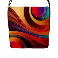 Abstract Colorful Background Wavy Flap Messenger Bag (L) 