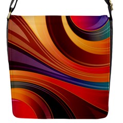 Abstract Colorful Background Wavy Flap Messenger Bag (S)