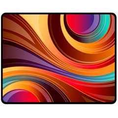 Abstract Colorful Background Wavy Double Sided Fleece Blanket (Medium) 