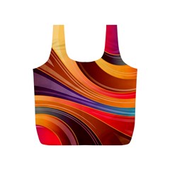 Abstract Colorful Background Wavy Full Print Recycle Bags (S) 