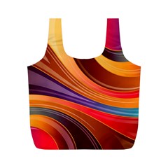 Abstract Colorful Background Wavy Full Print Recycle Bags (M) 