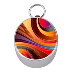 Abstract Colorful Background Wavy Mini Silver Compasses