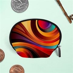 Abstract Colorful Background Wavy Accessory Pouches (Small) 