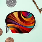 Abstract Colorful Background Wavy Accessory Pouches (Small)  Back