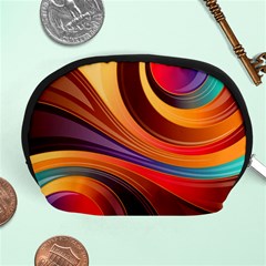 Abstract Colorful Background Wavy Accessory Pouches (Medium) 