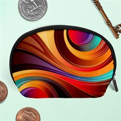 Abstract Colorful Background Wavy Accessory Pouches (Large) 