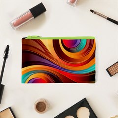 Abstract Colorful Background Wavy Cosmetic Bag (XS)