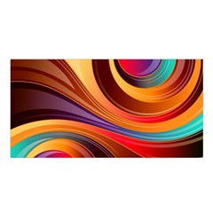 Abstract Colorful Background Wavy Satin Shawl