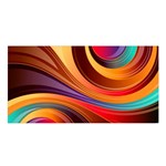 Abstract Colorful Background Wavy Satin Shawl Front