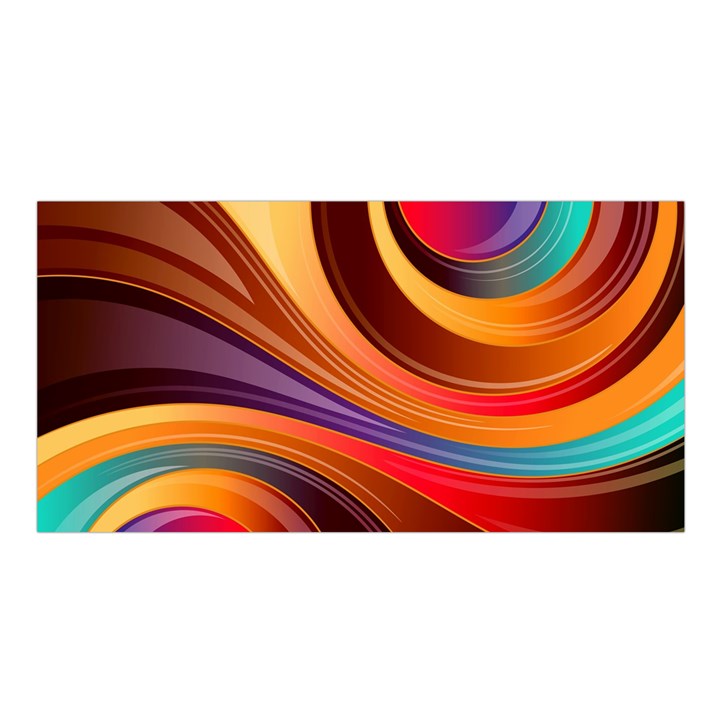 Abstract Colorful Background Wavy Satin Shawl